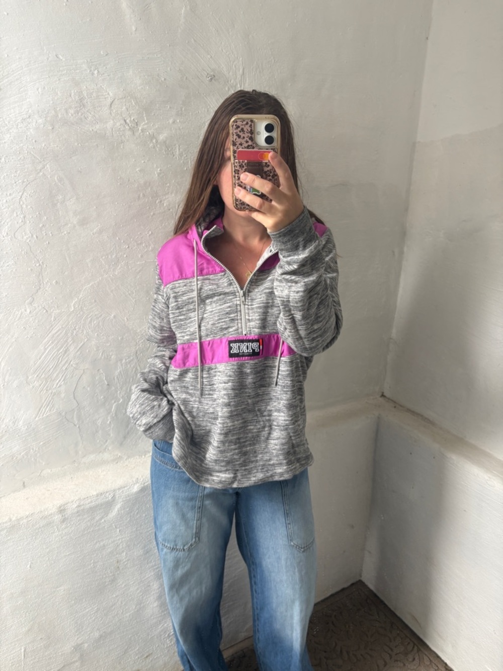 PINK Victoria’s Secret Quarter Zip Hoodie woman’s size large - Picture 10 of 10